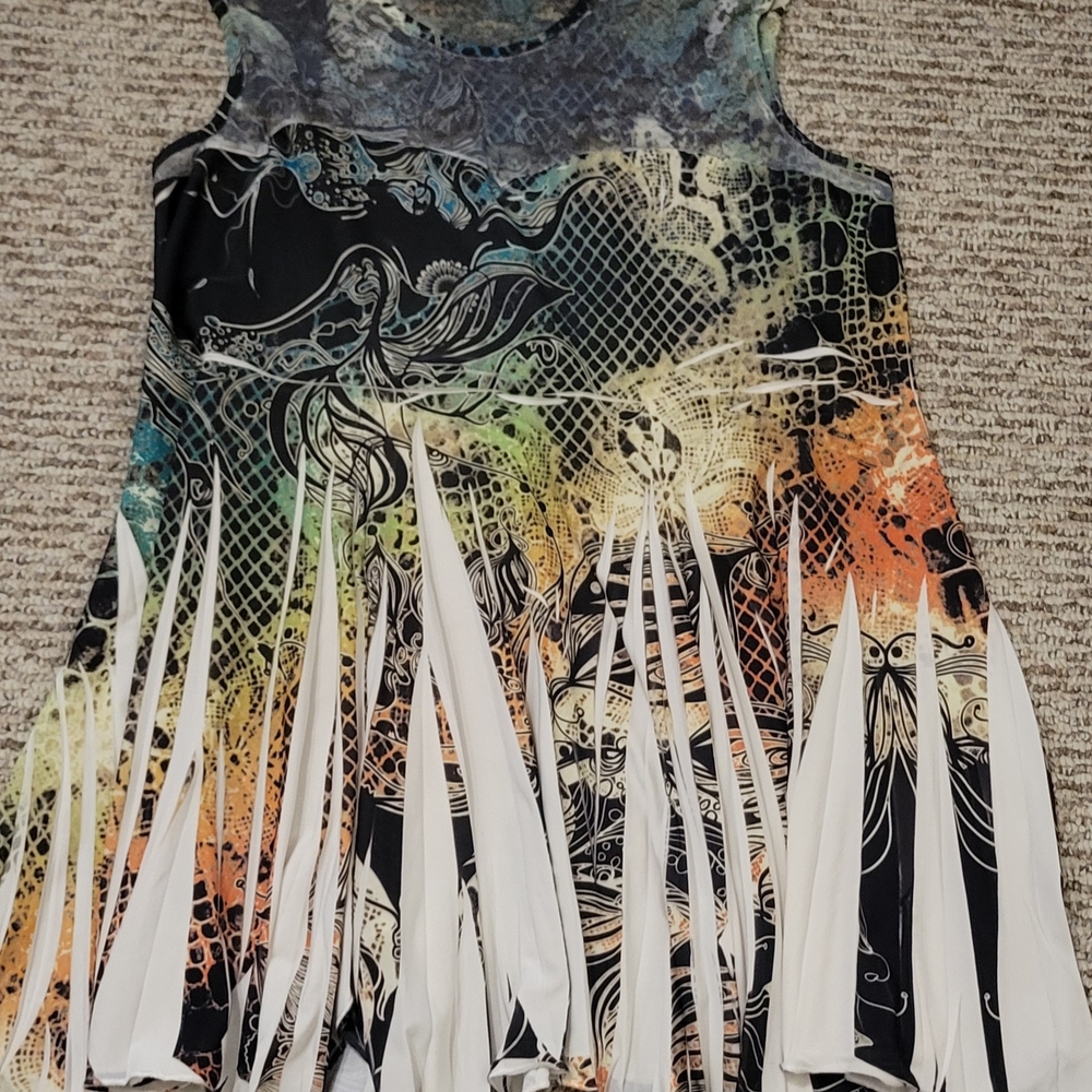 Artistic Multicolor Sleeveless Tank Top